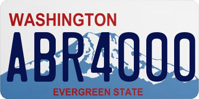 WA license plate ABR4000
