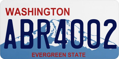WA license plate ABR4002