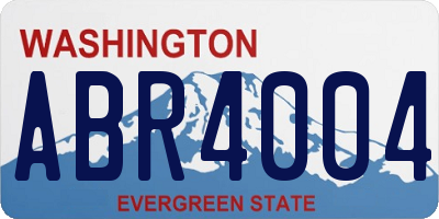WA license plate ABR4004