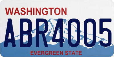 WA license plate ABR4005