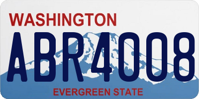 WA license plate ABR4008
