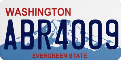 WA license plate ABR4009