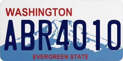 WA license plate ABR4010