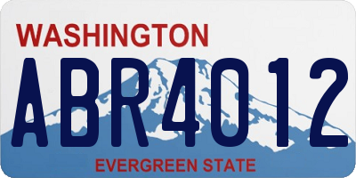 WA license plate ABR4012