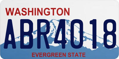 WA license plate ABR4018