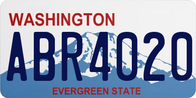 WA license plate ABR4020