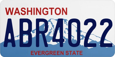 WA license plate ABR4022