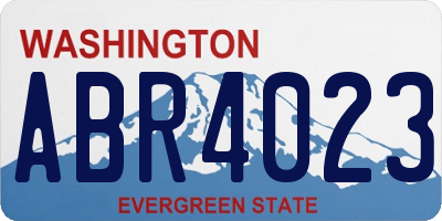 WA license plate ABR4023