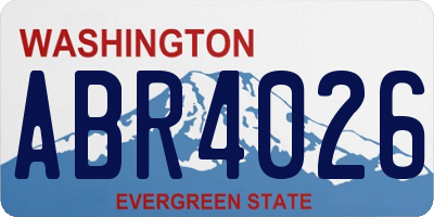 WA license plate ABR4026