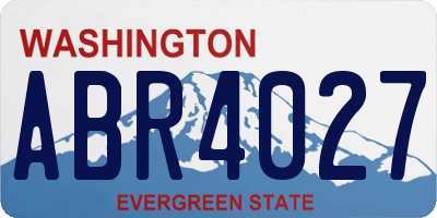 WA license plate ABR4027