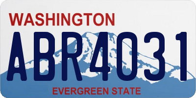 WA license plate ABR4031
