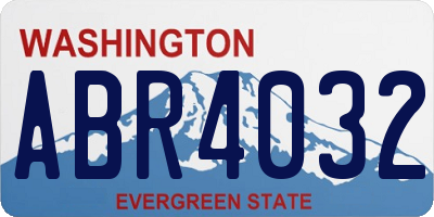 WA license plate ABR4032