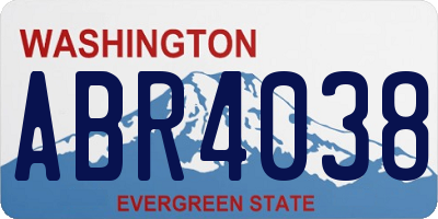 WA license plate ABR4038