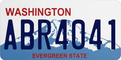 WA license plate ABR4041