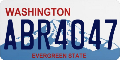 WA license plate ABR4047