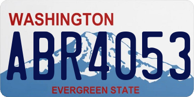 WA license plate ABR4053