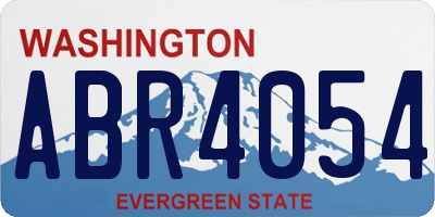 WA license plate ABR4054