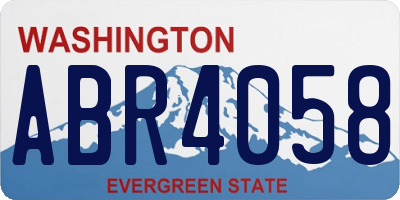 WA license plate ABR4058