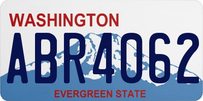 WA license plate ABR4062