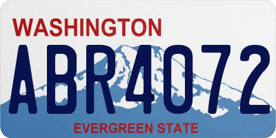 WA license plate ABR4072