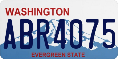 WA license plate ABR4075