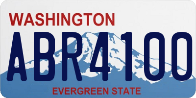 WA license plate ABR4100