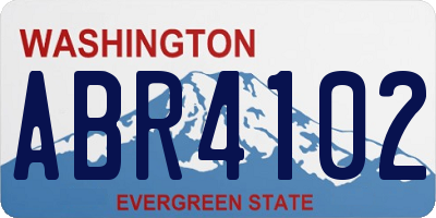WA license plate ABR4102