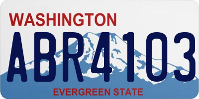 WA license plate ABR4103