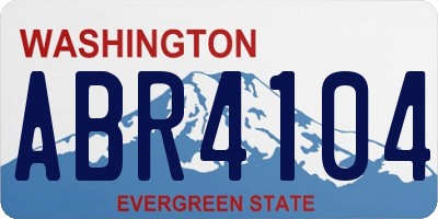 WA license plate ABR4104