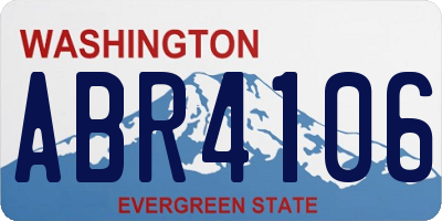WA license plate ABR4106