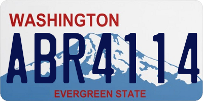 WA license plate ABR4114