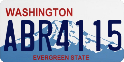 WA license plate ABR4115
