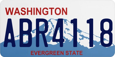 WA license plate ABR4118