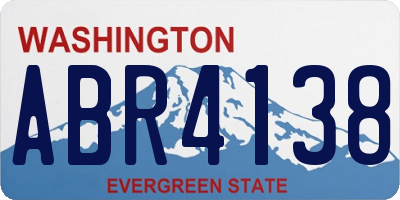 WA license plate ABR4138