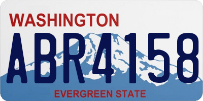 WA license plate ABR4158
