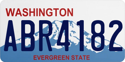 WA license plate ABR4182