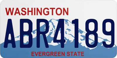 WA license plate ABR4189
