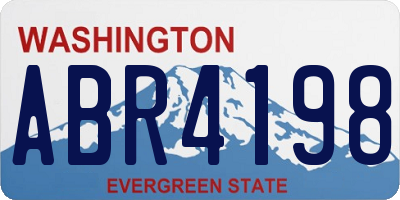 WA license plate ABR4198