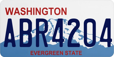 WA license plate ABR4204