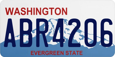 WA license plate ABR4206