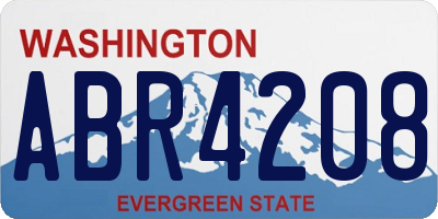 WA license plate ABR4208