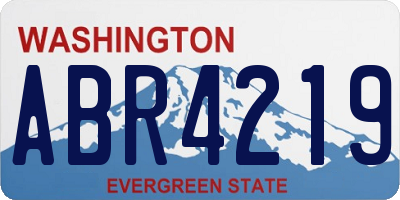 WA license plate ABR4219