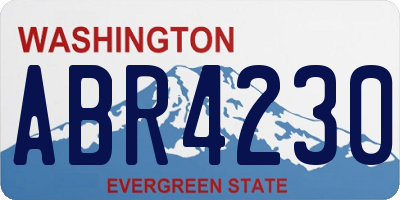 WA license plate ABR4230