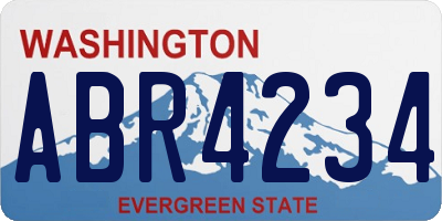 WA license plate ABR4234