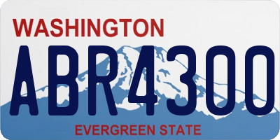 WA license plate ABR4300