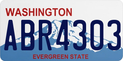 WA license plate ABR4303