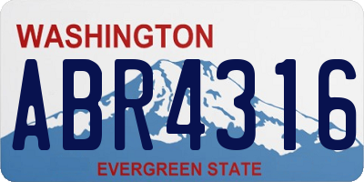 WA license plate ABR4316
