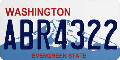 WA license plate ABR4322