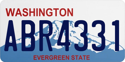 WA license plate ABR4331