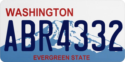 WA license plate ABR4332